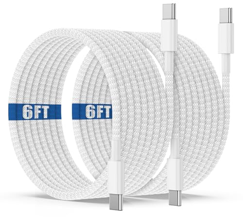 Cable de Carga Rápida USB C a USB C de 6 Pies Qalirvis, Compatible con iPhone 15 Plus Pro Max, iPad Pro 12.9 6/5/4ª/3ª Generación, iPad Pro 11 4/3/2/1, iPad Air 5/4, iPad 10, iPad Mini 6