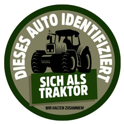 Dieses Auto identifiziert sich als Traktor Aufkleber 4,5 cm