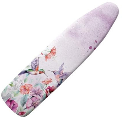 Tongluoye Bügelbrettbezug mit Kolibri-Blume, mit Polsterung, waschbarer Bügelbrettschutz, Dehnbare Bezüge, robuste Ärmel, Bügelbrett, Standardgröße, rutschfeste Bügelbrettbezüge für Damen, Violett