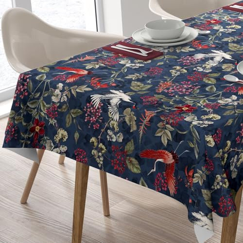 Qualitäts Tischdecke Tischtuch Textil Eckig 140 x 240 cm, Schmutzabweisend Lotuseffekt Wasserabweisend Tischwäsche Fleckschutz