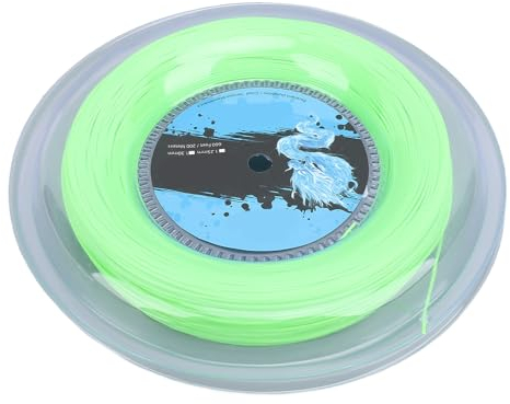 Drfeify Bobina di Corde da Tennis, Poliestere 200 M Morbidezza Potenza Bobina di Corde per Racchetta da Tennis Verde Fluorescente per L'allenamento dei Giocatori Offensivi