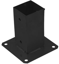 GRUNDLINE - Screw-on sleeve 70 x 70 - ground sleeves for wooden posts - screw on post holder - ground sleeve with anchor plate - anchor - post shoe hot-dip galvanised - support base - wood connector