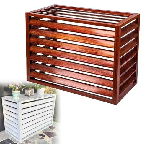 Persiane per unità Esterne, Copertura in Alluminio per Condizionatori d'Aria E Pompe di Calore, Copertura per Condizionatori d'Aria Split, Recinzione,003,3P 4 Sides