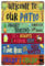 Poeland Welcome to Our Patio Sign, Metal Bar Signs, Metal Beer Sign for Bar, Cafe, Apartment, Club, Men Cave (Welcome to our patio-02)