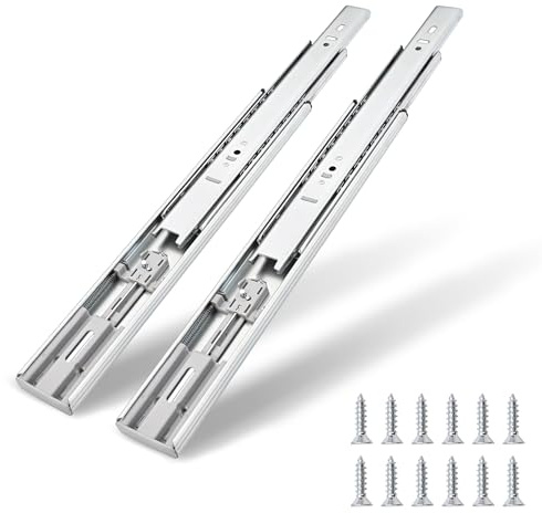 Soft Close Drawer Slides Full Extension 14 Inch Ball Bearing Drawer Slides Heavy Duty Drawer Slider Drawer Glides Side Mount Cabinet Sliders -1 Pairs