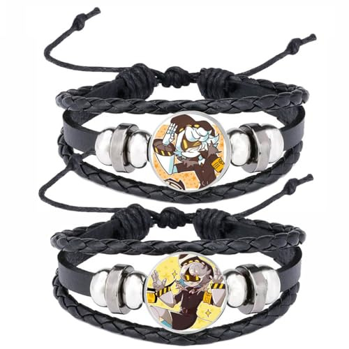 JUSONGKWCP 2 Pcs Murders Drones Armband Cartoon Murders Drones Mode Armreif Für Frauen Mädchen Murders Drones Cyn Uzi Deko Cosplay Geflochtenes Vintage Armbänder