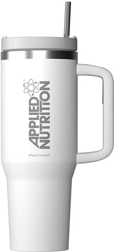 Applied Nutrition - Bicchiere refrigerante - Isolamento ad alta efficienza - Migliore conservazione delle bevande - Massima praticità - Design durevole - (1,2 litri - bianco)