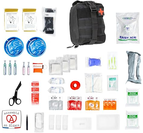 Trousse de Secours Tactique XL – Kit d’Urgence Militaire – Sac Médical Robuste Assemblé en France – Idéal Survie, Armée, Airsoft, Randonnée, Voiture, Maison - Trousse de Premiers Soins tactique