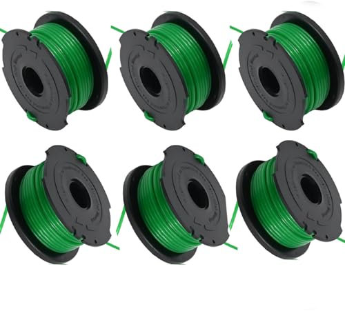 6pack String Trimmer Line,1 Replacement Spool,Compatible with Black and Decker GL7033 GL8033 GL9035, 6m x 2mm Replacement Standard Autofeed Spool Wire