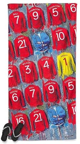 Terry Kneeshaw Art England 1966 World Cup Football Shirts Beach Towel, 160 x 80 cm, 100% Cotton