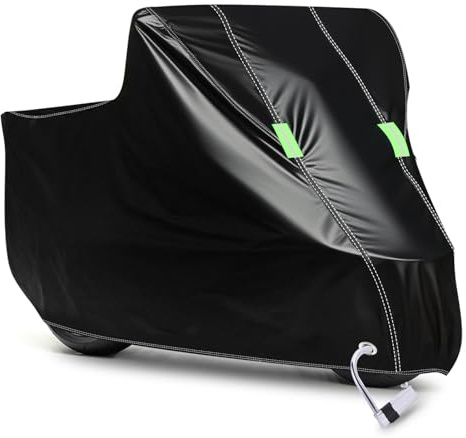 D-Lumina Funda Moto Impermeable, Poliéster 210D Antirrobo Universal, para La Mayoría de Motocicletas,Scooter,Vespa,Etc. (245x105x125cm) XL