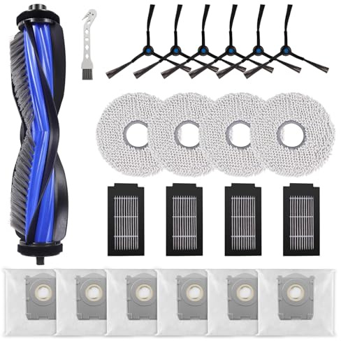 Accessori Compatibile con Ecovacs Deebot T50 Pro Omni / T50 Omni Robot Aspirapolvere,1 Spazzola Principale 6 Spazzole Laterali 4 Filtri HEPA 4 Mop 6 Sacchetti per Polve