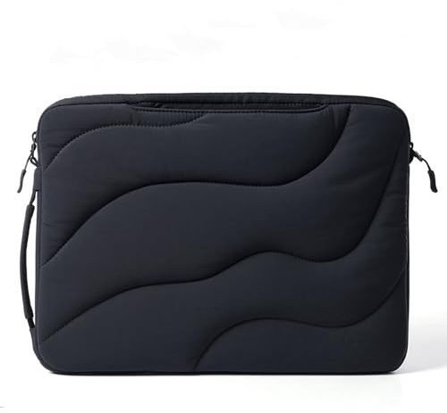 llano 14 inch Laptop Sleeve, Laptop Case for MacBook Pro,Dell, HP, Lenovo, Asus, Notebook Tablet Case, 360° Protection, Lightweight, Water-Resistant, 4 Compartments Storage, Black
