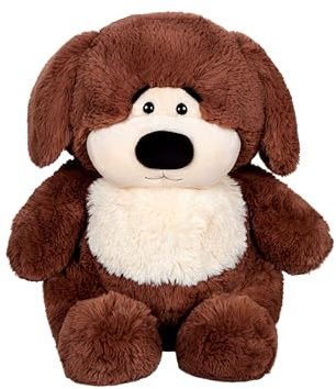 Gipsy Toys - Plush Toy Chubby Dog Dark Brown and Beige Dog Brown Ears - 40 cm