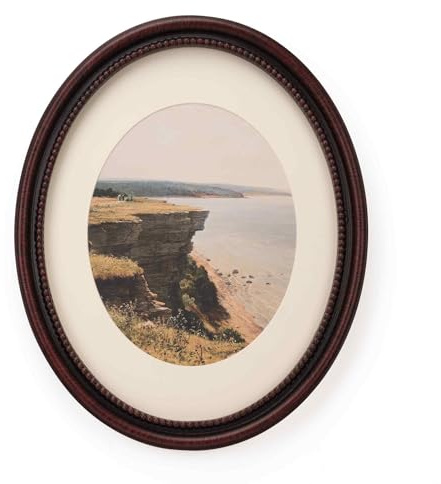 Eitida 11x14 Decorative Oval Picture Frame, Rubbed Black Bronze Border and Inner Beads Trim, Matted to 8x10, Glass Front