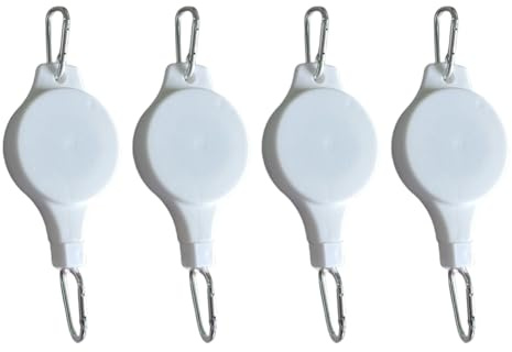 Disttocate Plant Pulley Retractable Hanger Plant Pulley Adjustable Height Wheel for Hanging Plants Indoor(4PCS) White