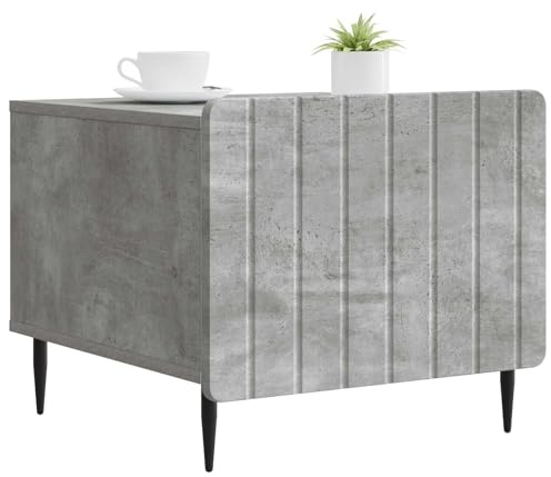 vidaXL Couchtisch Betongrau 49 x 50 x 42 cm Holzwerkstoff, Eleganter Vintage Couchtisch, rechteckig, mit Zwei Ablagen, stilvolles Möbelstück für Dein Wohnzimmer