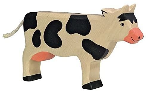 Holztiger Kuh, stehend, schwarz, 80003