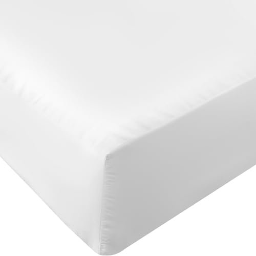 Utopia Bedding Spannbetttuch, Tiefe Taschen, weiche Mikrofaser, schrumpft und lichtbeständig, pflegeleicht, nur 1 Spannbetttuch, Weiß