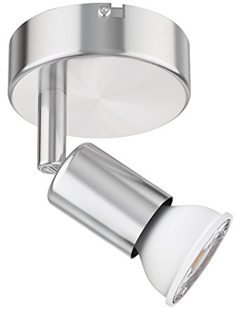 ledscom.de Wand-Leuchte LUNARA, einflammig inkl. 535lm LED GU10 Lampe weiß