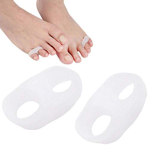 PEDIMEND Soft Silicone Small Toe 2 Holes Separator 1 pair - For Tailor's Bunions, Hammer Toe, Overlapping Toes, Corns, Blister and Cramping