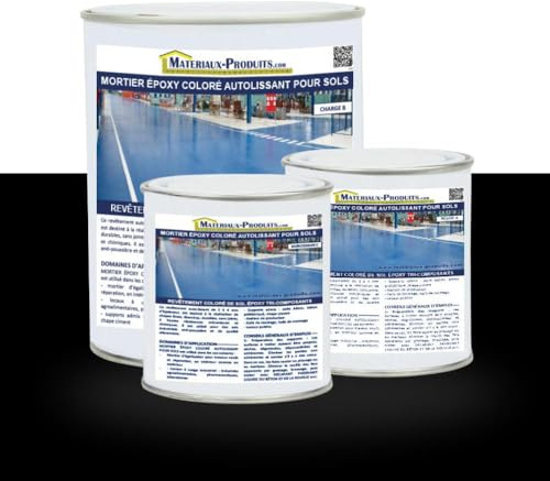 MATPRO - Mortier Époxy Coloré Autolissant - Revêtement Sols Haute Résistance - Ateliers et Stockage - Anti-Poussière - Qualité Alimentaire - Noir - 10Kg