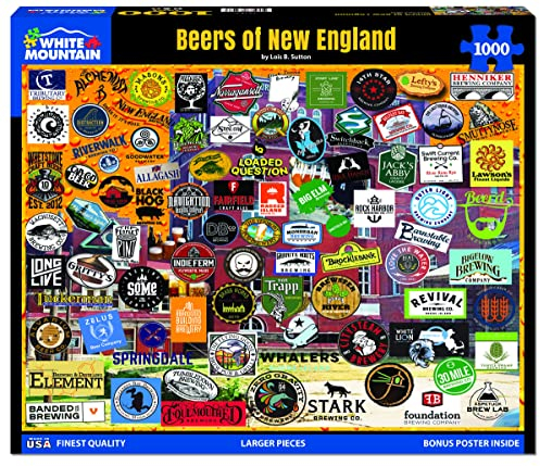 White Mountain Puzzles Beers of New England Jigsaw Puzzle, 1000 Piece