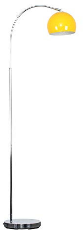 MiniSun | Modern Designer Style Polished Chrome Floor Lamp with a Gloss Yellow Light Shade | Floor Lamps & Torchieres, Home Décor & Improvement Essential | Includes 6W LED E27 Light Bulb