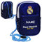 alles-meine.de GmbH Brustbeutel/Handytasche/Geldbörse - Fußball - Real Madrid - FCM - inkl. Name - mit Sichtfenster - Geldbeutel - Portemonnaie für Kinder - Geld Handy Geldta..