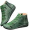 Fanngfuny Kunstleder Kurze Stiefel Damen Stiefel Stiefelette Wild Side ReißVerschluss Schnürstiefel Sneaker Frauen Casual Bequem Sportschuhe Plateau Stiefel Outdoor wandern stiefel Rot,Grün,Blau 35-43