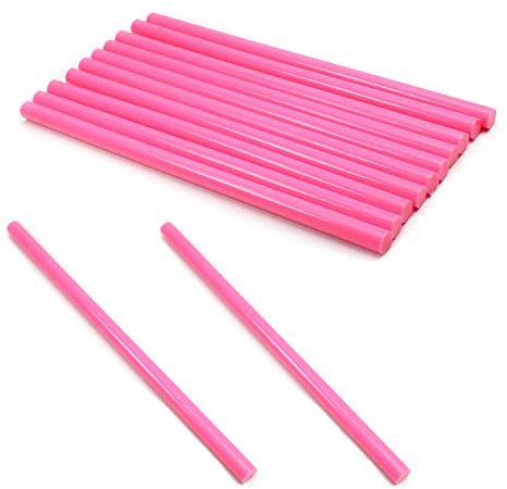 Othmro 20 bastoncini di colla a caldo, 24,9 cm di lunghezza, 1,1 cm di diametro, bastoncini di ricarica per pistola a caldo, colla adesiva a caldo per tutti gli usi a doppia temperatura (rosa)