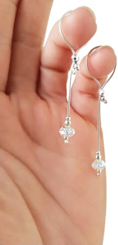 Handmade Silber Piercing Loops with crystals