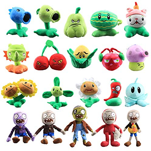uiuoutoy 20 Stück Pflanzen and Zombies Plüsch Spielzeug Plüschtiere Grau Zombie Marigold Kuscheltier Puppen 14-30cm