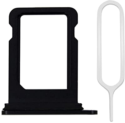 MMOBIEL Support Carte SIM Compatible avec iPhone 12 - Remplacement Tiroir SIM - Outil Éjection et Anneau en Caoutchouc Imperméable Inclus - Noir