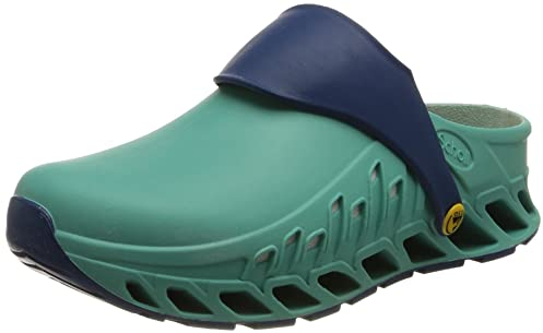 Scholl Evoflex - Zuecos Sanitarios Profesionales para Hombre o Mujer, Ultra Ligeros y Cómodos, con Correa Ajustable, Suela Antideslizante, Plantilla de Memoria Extraíble con Forro Antibacteriano