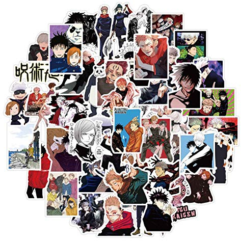 ALTcompluser 50 Stück Jujutsu Kaisen Aufkleber, Japan Anime Ryomensukuna Aufkleber DIY Dekoration Laptop Snowboard Telefon Wasserflasche Gepäck für Erwachsene Mädchen Jungen (Multi-8)