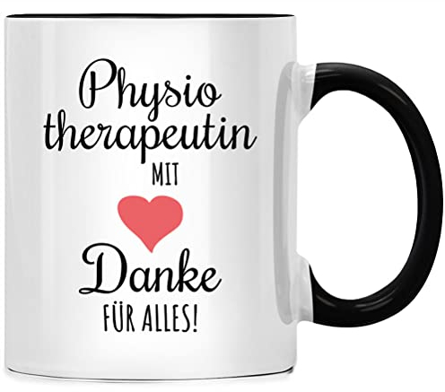 Physiotherapeutin mit Herz Danke für Alles Tasse Physiotherapeut Geschenk, Physiotherapeuten Geschenke für Physio Physiotherapie Therapeut Therapeutin