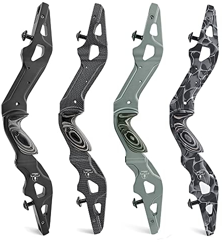 SHARROW Mittelteil Recurvebogen ILF Bogen Riser 21 Zoll Aluminiumlegierung Jagdbogen Bogen Griff Rechtshand für Bogensport (21, Schwarz)