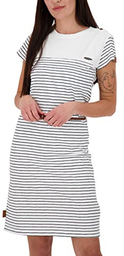 alife & kickin Damen LeonieAK Dress Sommerkleid Kleid, White, XS