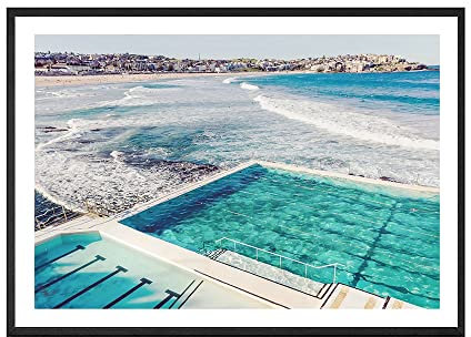 ZCHX Modern einfache Wohnkultur Leinwand Malerei Urlaub Fun Seascape Bondi Beach Kunstdruck Poster Bild Wandkunst for Wohnzimmer (Color : A, Size : 50x70cm No Frame)