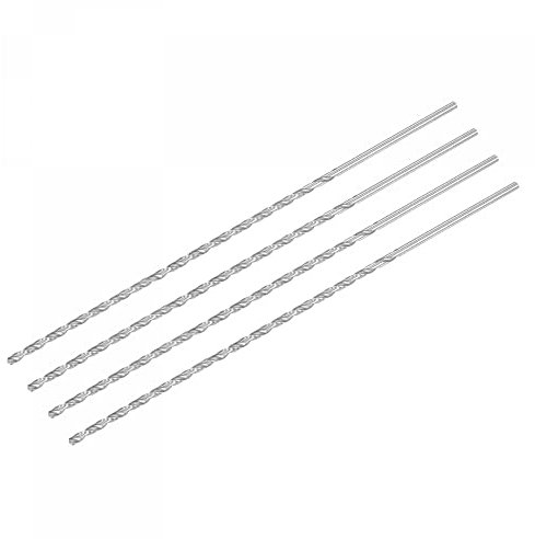 sourcing map HSS(High Speed Steel) Extra Long Twist Drill Bits, 3.5mm Drill Diameter 250mm Length 4 Pcs