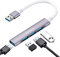 Hoppac Hub USB,4 en 1 Mini Prise USB Multiple avec 1 Port USB 3.0, 3 Ports USB 2.0, Corps EntièRement en Aluminium pour PC Transfert De DonnéEs Et La Recharge