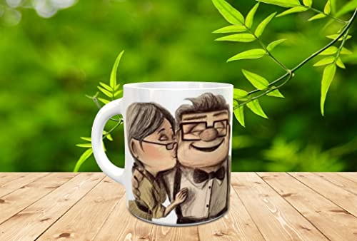 Genérico Taza dibujos animados Up, enamorados, parejas, Eres la casualidad mas bonita que llegó a mi vida