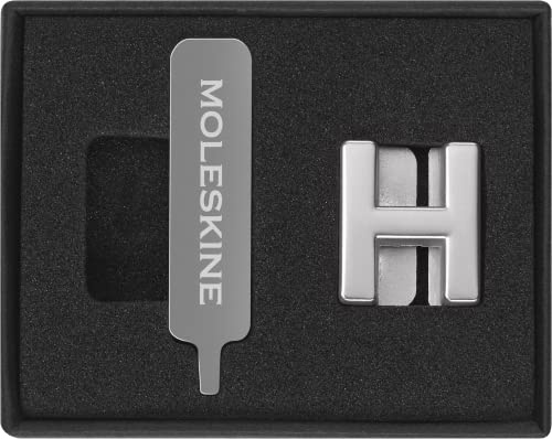 Moleskine-Anstecknadel für Notizbuch oder Agenda, Buchstabe H, Buchstaben-Anstecknadel, Personalisiere den Verschluss mit einem Gummiband, Personalisierte Geschenkideen, Silberfarbe
