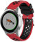 Wownadu Bracelet Quick Release 18mm Compatible pour Garmin Vivoactive 4S/ Vivomove 3S/ Venu 3S/ Venu 2S, Forerunner 255S/ 255S Music/ 265S Bracelets Rouge Noir Remplacement Silicone Sport Bands Strap