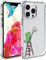 Wihytec Lovely Dinosaur Phone Case for iPhone 14 Dinosaur Ladder Case Cover Clear Phone Case wFour Corner Reinforced Shockproof Girly Women Phone Cover Transparent with Cute Design