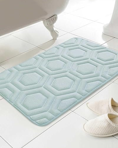 COUNTRY CLUB Geo Memory Foam Bath Mat Blue 43x61 cm