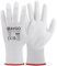 KAYGO Arbeitshandschuhe für Herren Damen 12 Paar, PU beschichtet Schutzhandschuhe, antirutsch Grip an Handflächen und Fingern, Geeignet für allgemeine Arbeit Lager DIY, KG11P (Weiß, S, Gr 7)