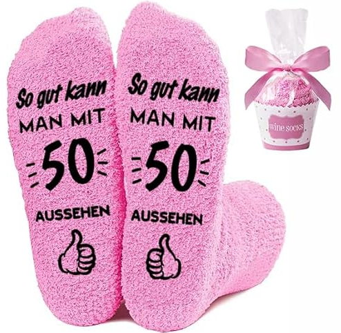 30/40/50 Geburtstag Frauen Flauschige Socken, Damen Kuschelsocken, Lustige Socken So Gut Kann Man Mit Aussehen Baumwollsocken, Antirutschsocken Geschenkideen Geschenk Geburtstag für Sie Frauen Mädchen