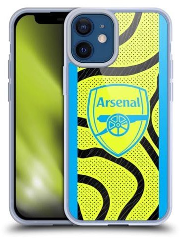 Head Case Designs Officially Licensed Arsenal FC Away 2023/24 Crest Kit Gel Case [Military Grade Protection] Compatible with Apple iPhone 12 Mini and Compatible with MagSafe